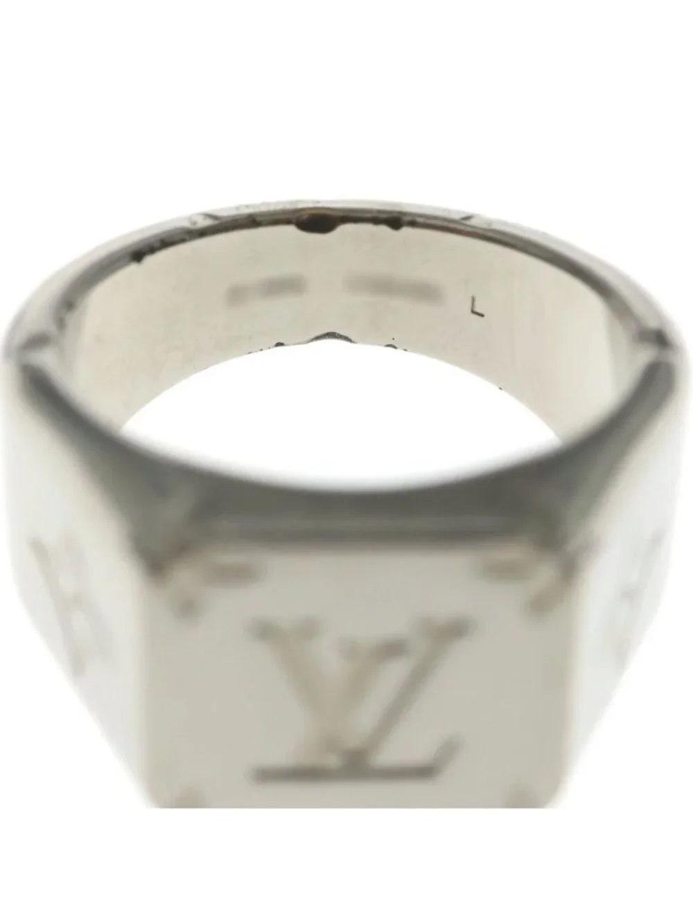 Louis Vuitton Monogram Signet Ring Silver